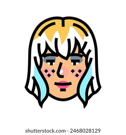 kawaii makeup color icon vector. kawaii makeup sign. isolated symbol illustration