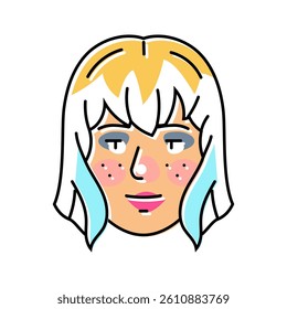 kawaii makeup color icon vector. kawaii makeup sign. isolated symbol illustration