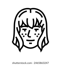 kawaii makeup line icon vector. kawaii makeup sign. isolated contour symbol black illustration