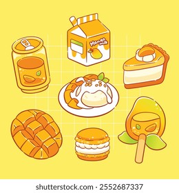 Kawaii Mango food dessert cute sticker collection