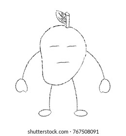 kawaii mango fruit cartoon character facial expression