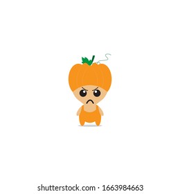 kawaii maskot pumpkin character vektor design