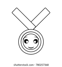 kawaii medal of honor  vector illustration