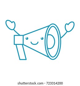 kawaii megaphone loudspeaker marketing cartoon