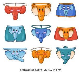 Vetor do Stock: Thong kawaii Cute cartoon. Funny Underpants. Sweet