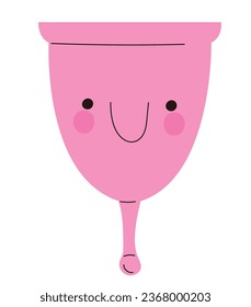 kawaii menstruation cup vector isolated
