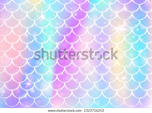 Kawaii Mermaid Background Princess Rainbow Scales Royalty Free
