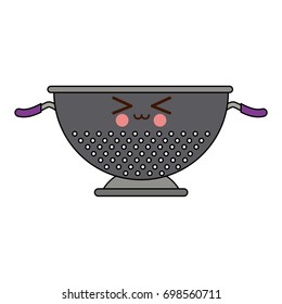 kawaii metal kitchen strainer cooking element icon