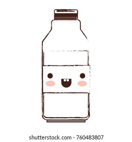 kawaii milk bottle in brown blurred silhouette