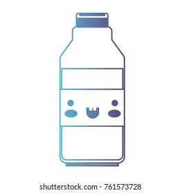 kawaii milk bottle in degraded blue to purple color contour