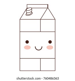 kawaii milk carton in brown silhouette