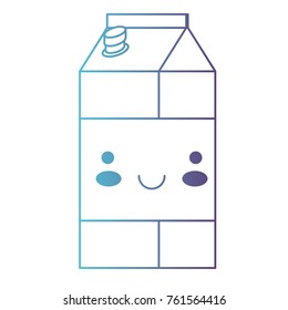kawaii milk carton in degraded blue to purple color contour