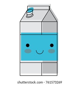 kawaii milk carton in watercolor silhouette