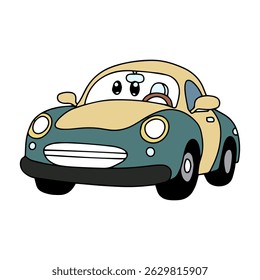 kawaii mini car cartoon design