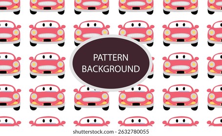 Kawaii mini vehicle car pattern background design