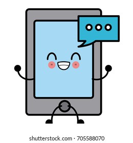 kawaii mobile phone bubble speak message chat