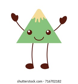 kawaii mountain peak nature snow cartoon