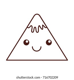 kawaii mountain peak nature snow cartoon