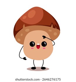 Kawaii Mushroom Character with Big Eyes