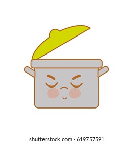 kawaii nice angry cooking pot