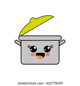 kawaii nice happy cooking pot
