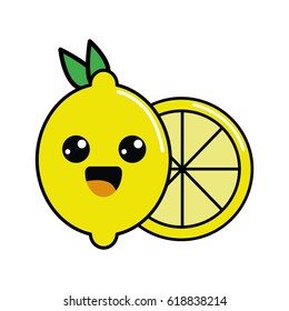 kawaii nice happy lemon icon