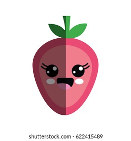kawaii nice happy strawberry icon