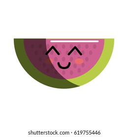 kawaii nice happy watermelon icon
