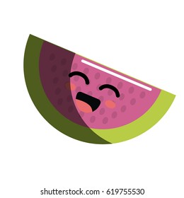 kawaii nice happy watermelon icon