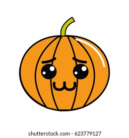 kawaii nice shy pumpkin vegetable