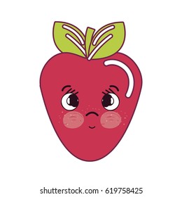 kawaii nice shy strawberry icon