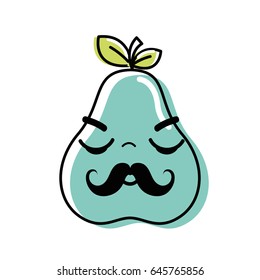 kawaii nice sleeping pear icon