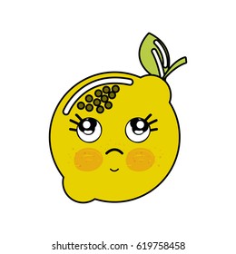 kawaii nice thinking lemon icon