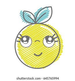 kawaii nice thinking orange fruit