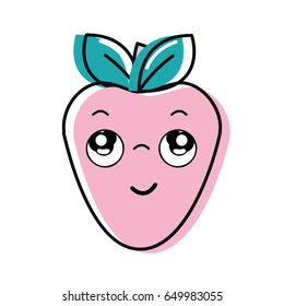 kawaii nice thinking strawberry icon