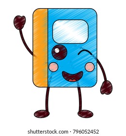 kawaii notebook school cartoon character