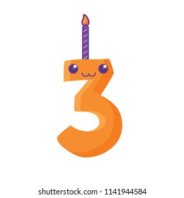 kawaii number candle design