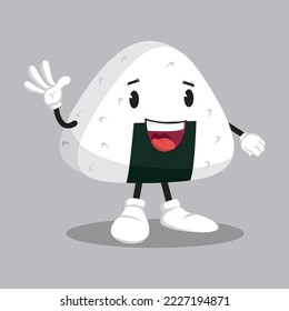 Kawaii Onigiri Mascot with Different Emotions set in Cartoon Style Vector. Funny Character. Figure Ilustration. Character Emoji. Cartoon Emoticon.