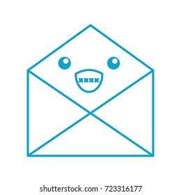 kawaii open envelope message mail cartoon