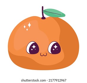 Kawaii Orange Design Over White