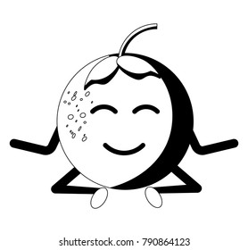 kawaii orange fruit icon