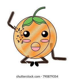 kawaii orange fruit icon