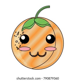 kawaii orange fruit icon