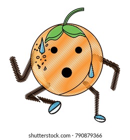 kawaii orange fruit icon
