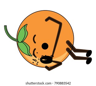 kawaii orange fruit icon