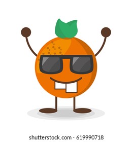 kawaii orange glasses character