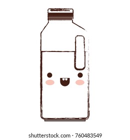 kawaii orange juice bottle in brown blurred silhouette