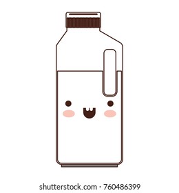 kawaii orange juice bottle in brown silhouette