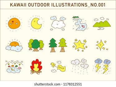 KAWAII OUTDOOR ILLUSTRATIONS NO.001