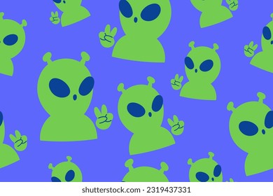 Kawaii Outer Space Seamless Pattern Background. Cute Cosmic Perfect Kids Apparel Doodle Cartoon for Galaxy Exploration Universe Trendy Wrapping Textile Collage Graphic Print Vector Illustration